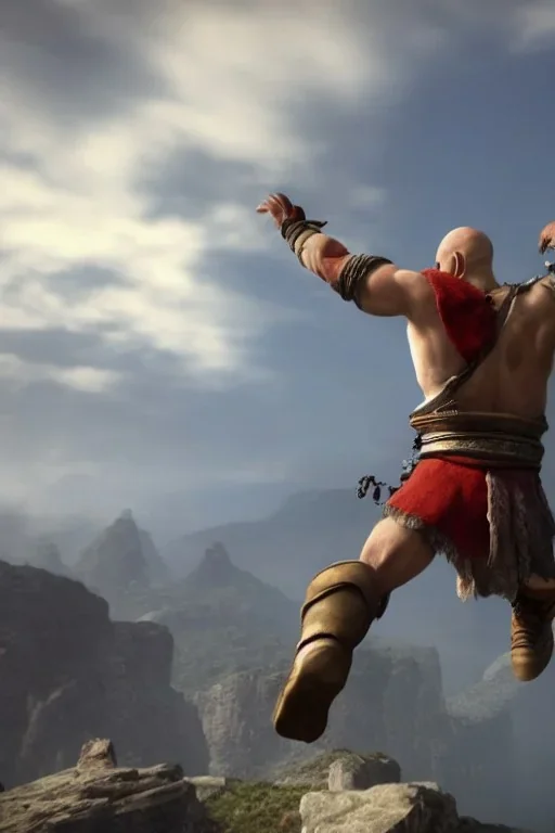 Kratos jumping of clif