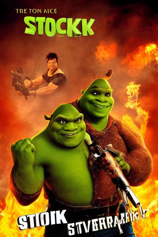 action movie poster starring shrek and steven seagal