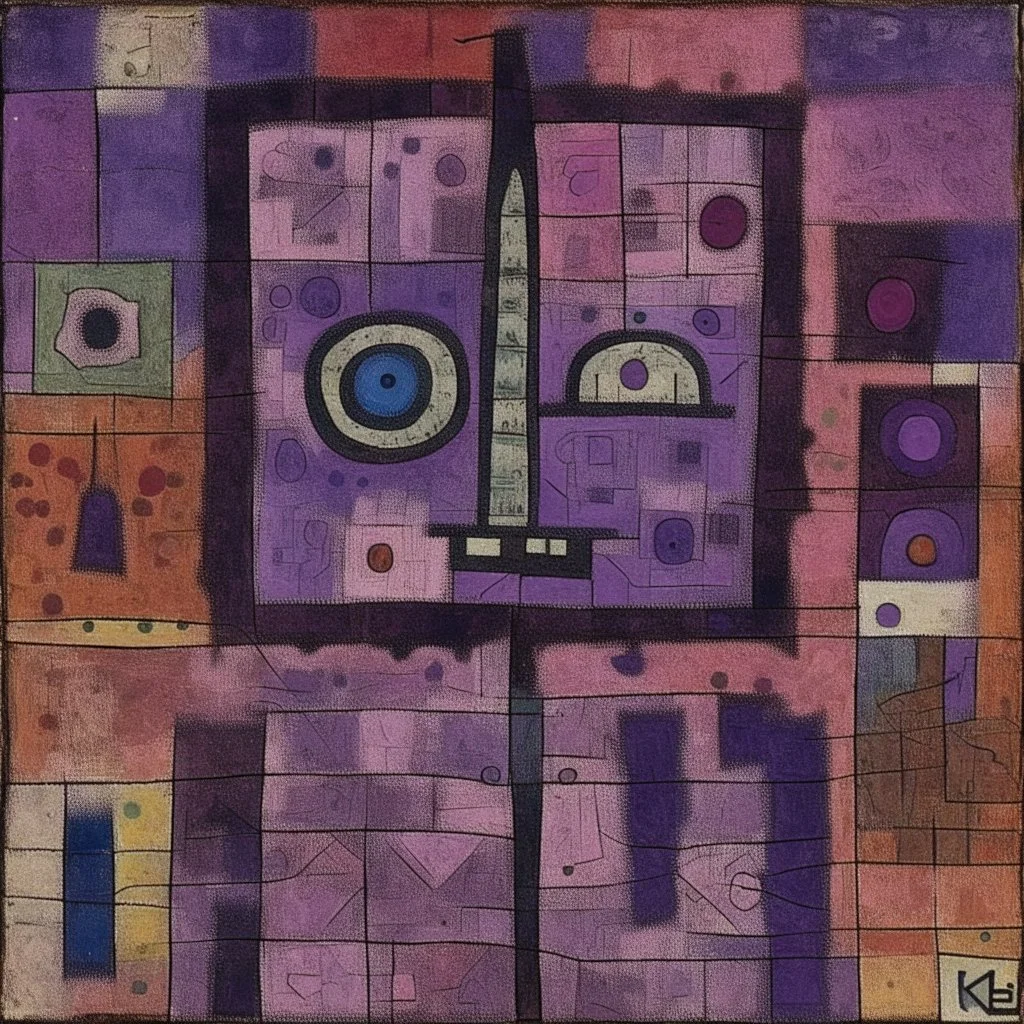 A purple undead puzzle painted by Paul Klee