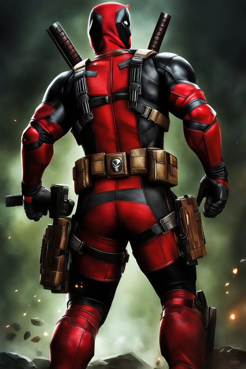 Deadpool in Halo armor, photorealistic