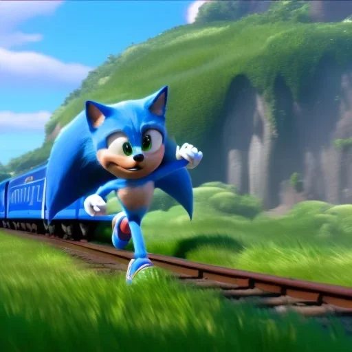 sonic races the train