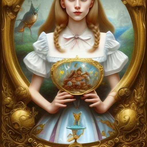 whole portrait of "Alice in the wonderland",,elegant,smiling, by Chie Yoshii