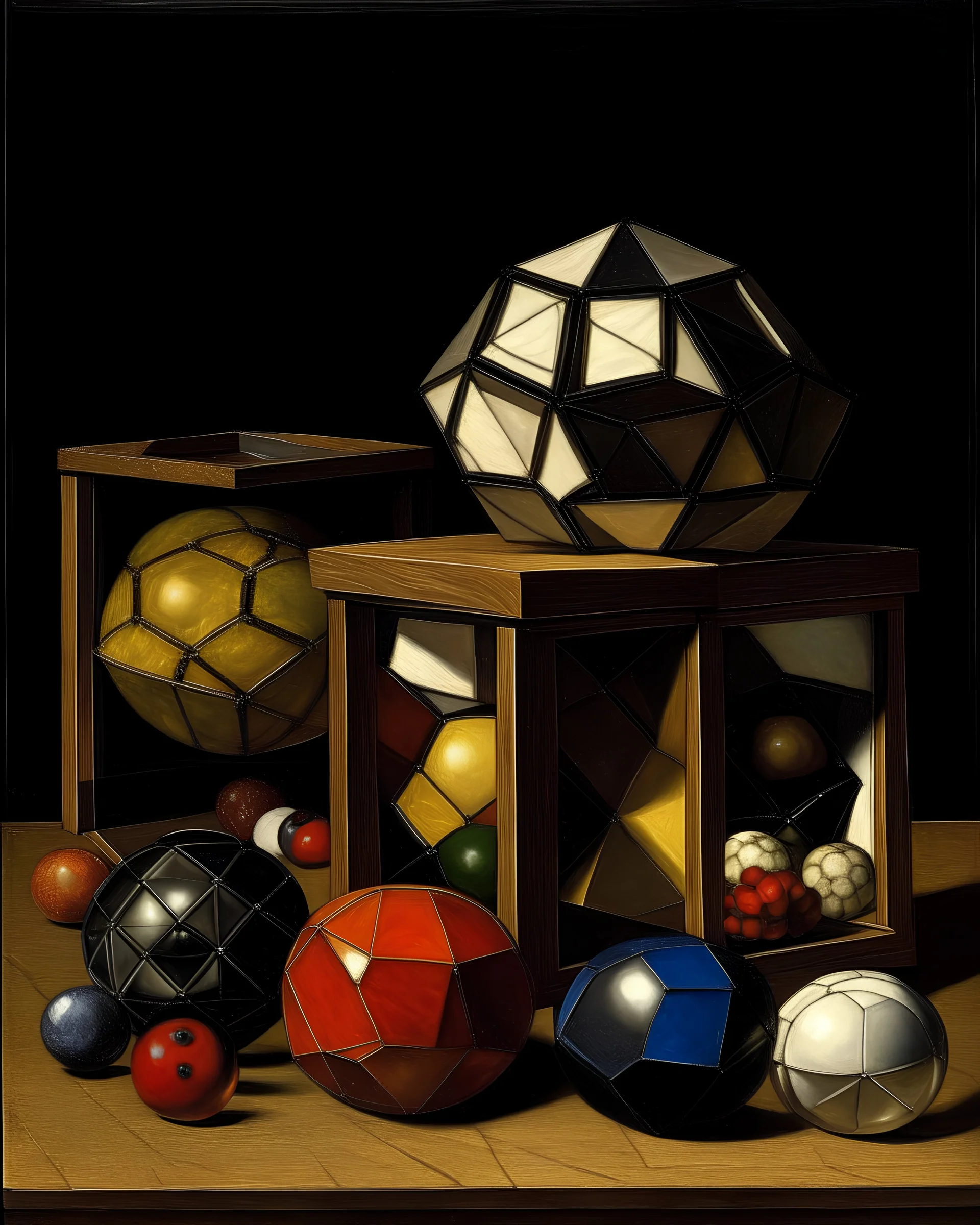 cubes, spheres and polyhedrons by Breughel