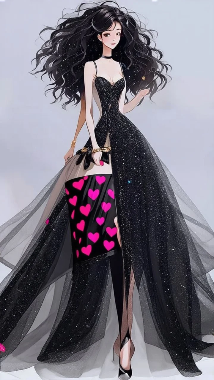 lady in fashion clothing anime sureal