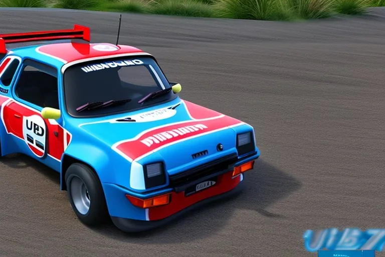 Renault 5 turbo car , rally ,ultra realistic,concept