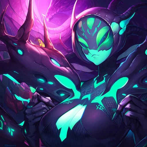 Clear focus, High resolution, Alien Queen, beautiful face,