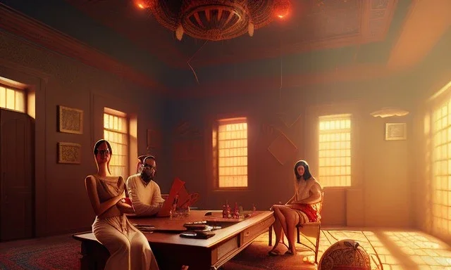 la casa de papel in Egypt, cinematic, 8k, resolution concept art portrait by Greg Rutkowski, Artgerm, WLOP, Alphonse Mucha dynamic lighting hyperdetailed intricately detailed