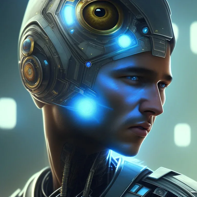 portrait,perfect face neymar, robot,realistic, intriacte detail, sci-fi fantasy style, volumetric lighting, particales,highly detailed,cinamatic, deep colours,8k