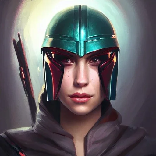 portrait of a woman by greg rutkowski, rosa salazar as a young mandalorian bounty hunter from star wars expanded universe, highly detailed portrait, digital painting, artstation, concept art, smooth, sharp foccus ilustration, artstation hq