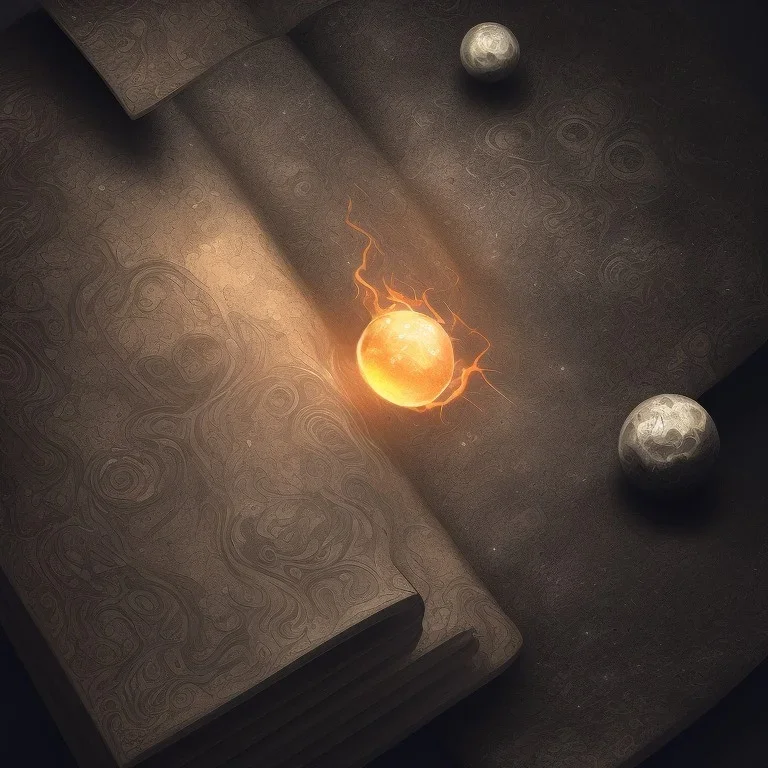 Magic Book papper shine. Meteorite falling in the background. Damascus steel. Fire. Dark element black.