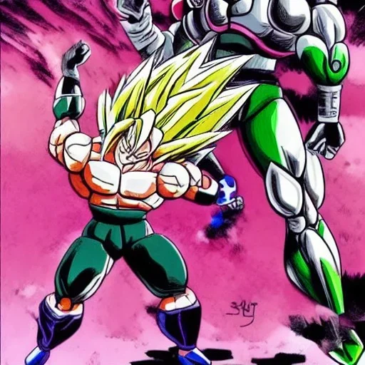 Fight scene between cell and goku