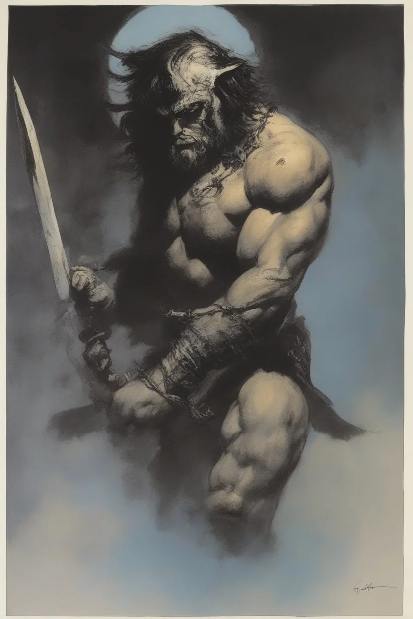 catula the barbarian by Frank Frazetta