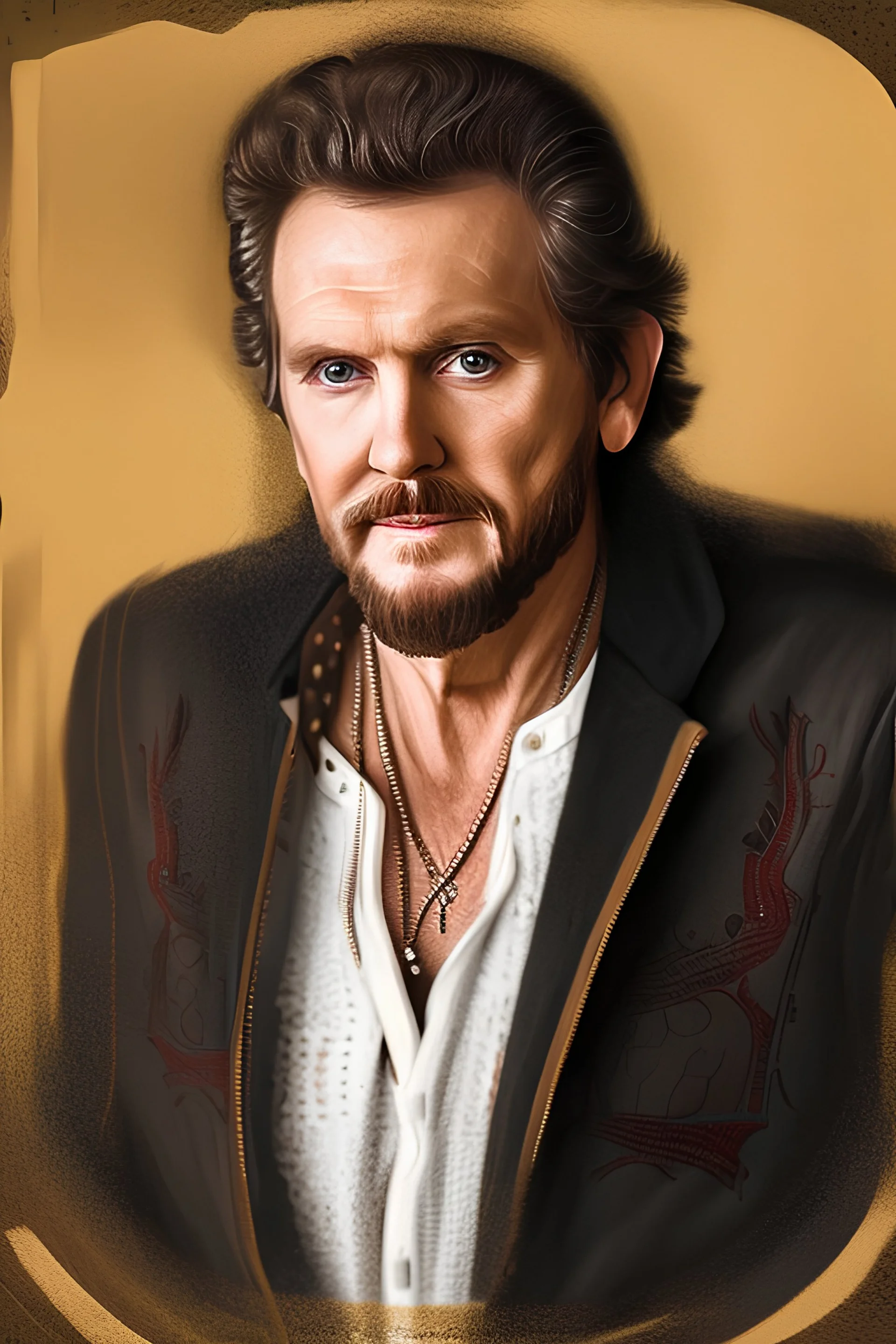 Extremly rich country artist in his 50s portrait