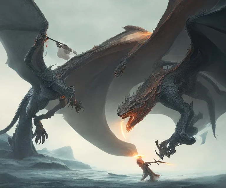 Midjourney style, casey Neistat riding a dragon, photorealistic, by Greg rutkowski