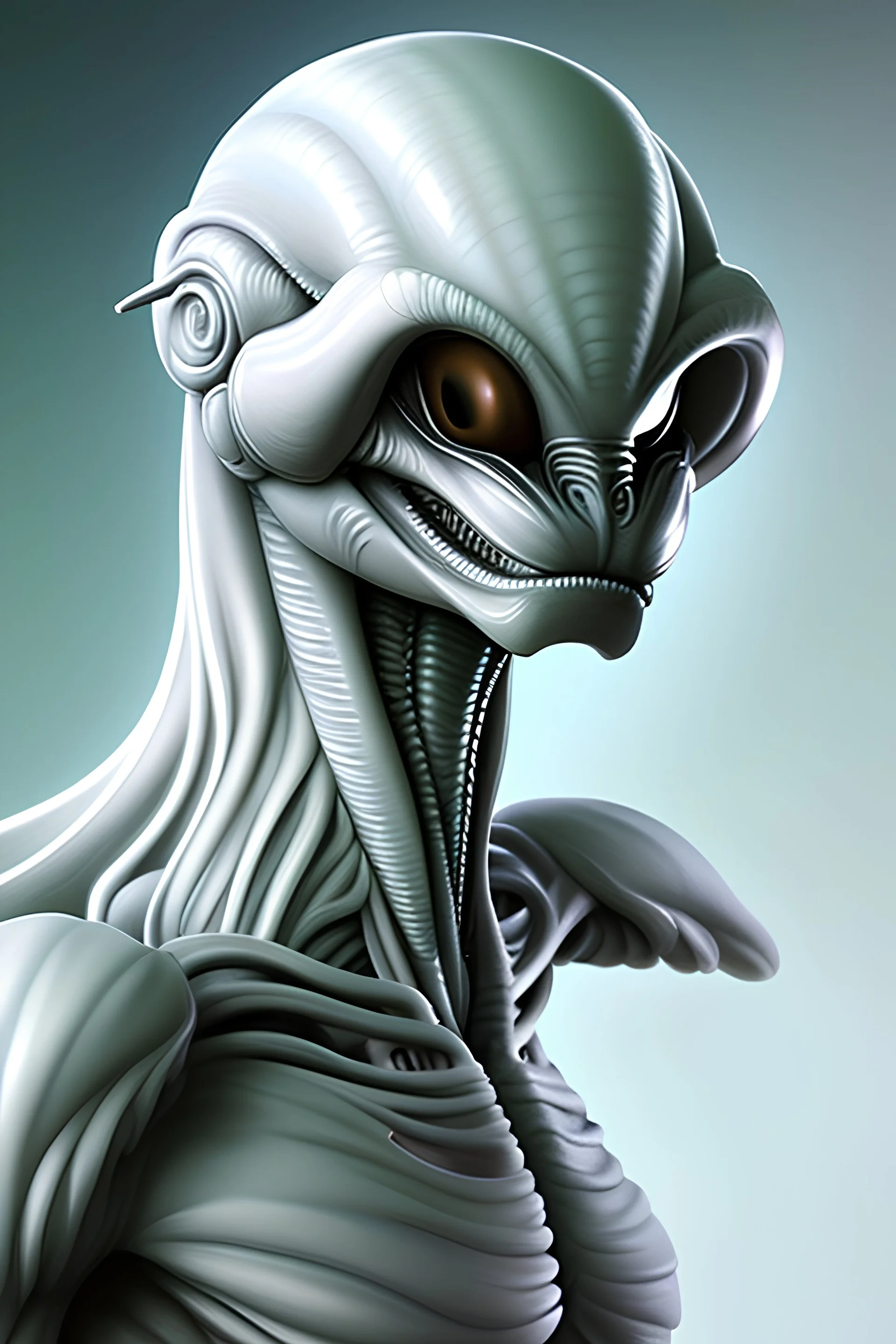 Alien Griffin, model style, hyper realistic, extremely accurate, delicate, extremely detailed