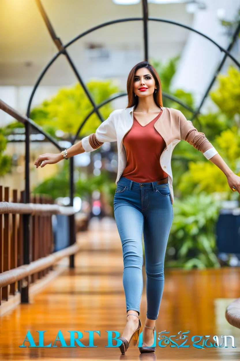 A full-body shot of a beautiful iranian lady