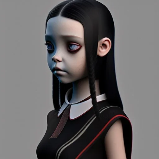 jenna ortega, wednesday addams hair style, wednesday make up, wednesday addams black dress, cinematic, addams family wednesday style, hyper detail, 8k resulation