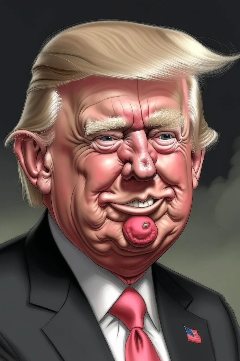 president donald trump as a gross pig