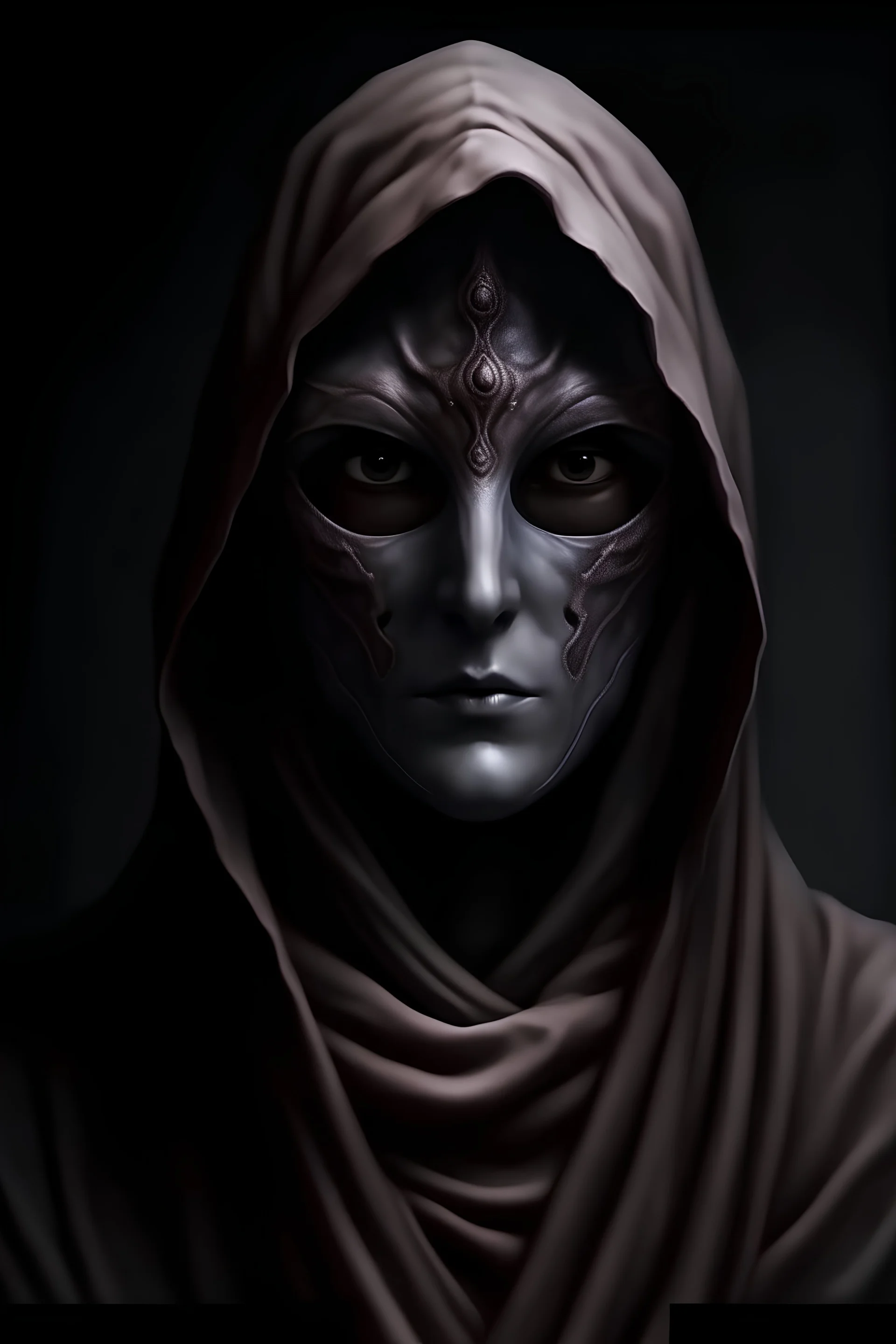 Blue mask with owl eyes