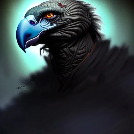 ultra detailed portrait of Vulture Villain , extremely detailed digital painting, extremely detailed face,crystal clear eyes, in the style of robert e howard and pablo oliveira and Ken Kelley and Keith Parkinson ,mystical colors,perfectly centered image, perfect composition, rim light, beautiful lighting,8k, stunning scene, raytracing