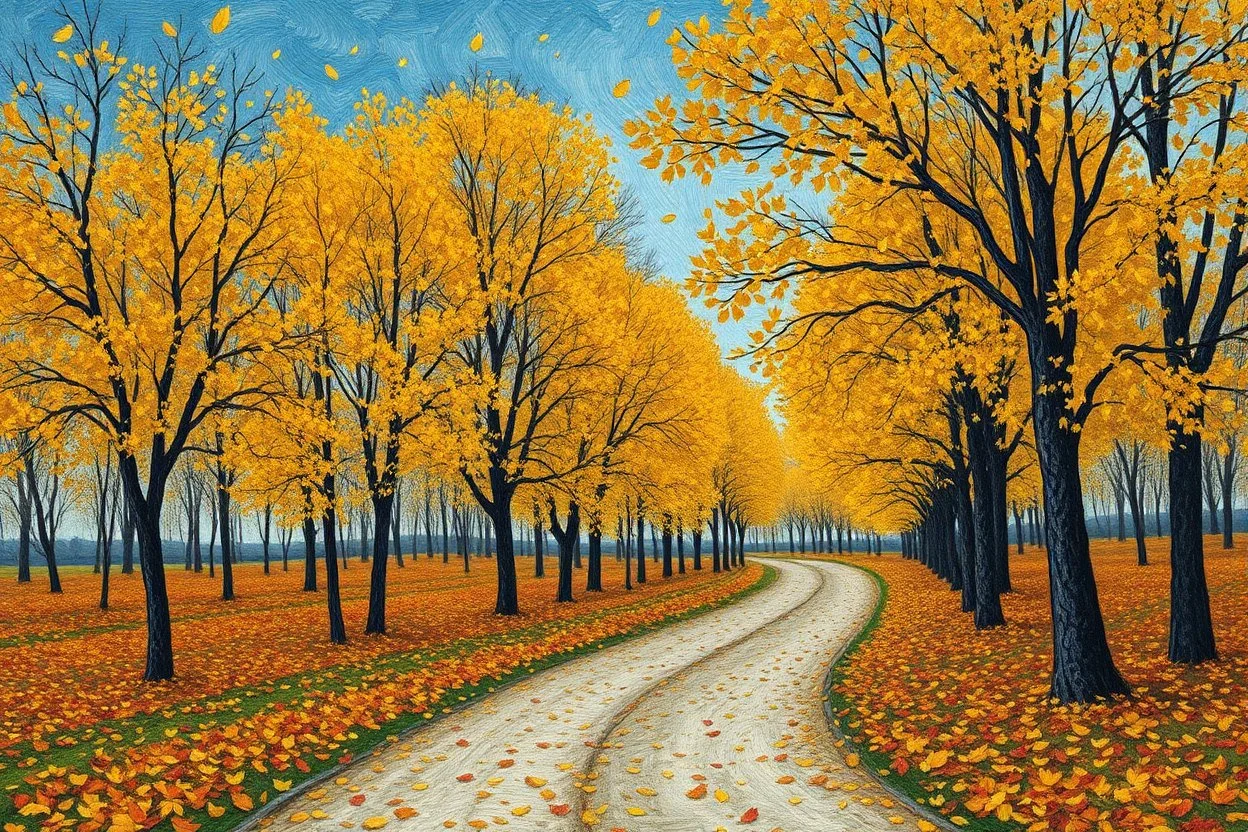 autumn leaves falling van gogh