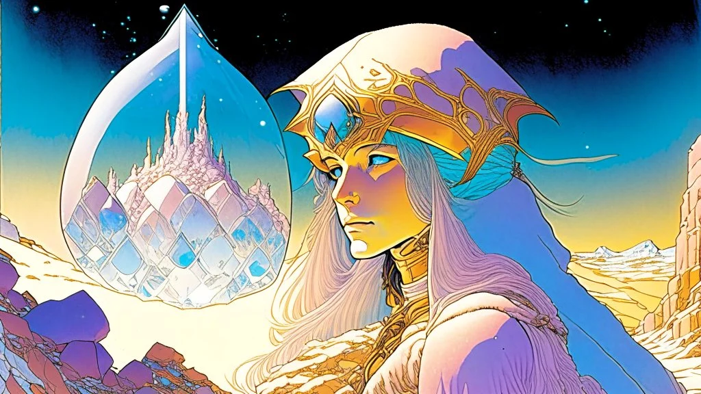 the heroine of the crystal kingdom, Moebius style