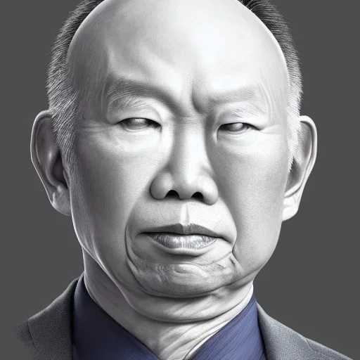 Insanely detailed portrait character of lee kuan yew :: perfect proportions :: flawless perfect hands :: by Artgerm, Greg Olsen, Pixar, WLOP :: hyperrealistic, hyper detailed, photorealistic :: a masterpiece, incredible composition, amazing depth, imposing, meticulously composed, 8k :: unreal engine :: Mappa studios :: detailed matte painting, deep color, fantastical, intricate detail, splash screen, complementary colors, fantasy concept art, 8k resolution trending on Artstation Unreal Engine