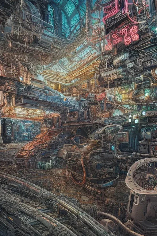 Insanely detailed intricately detailed meticulously detailed hyperdetailed AbstractTech cyberpunk train, high contrast, beautiful landscape, detailed full-color , nature, HD photography, Josan Gonzalez, Tishk Barzanji, Anne Dittmann, autoCAD