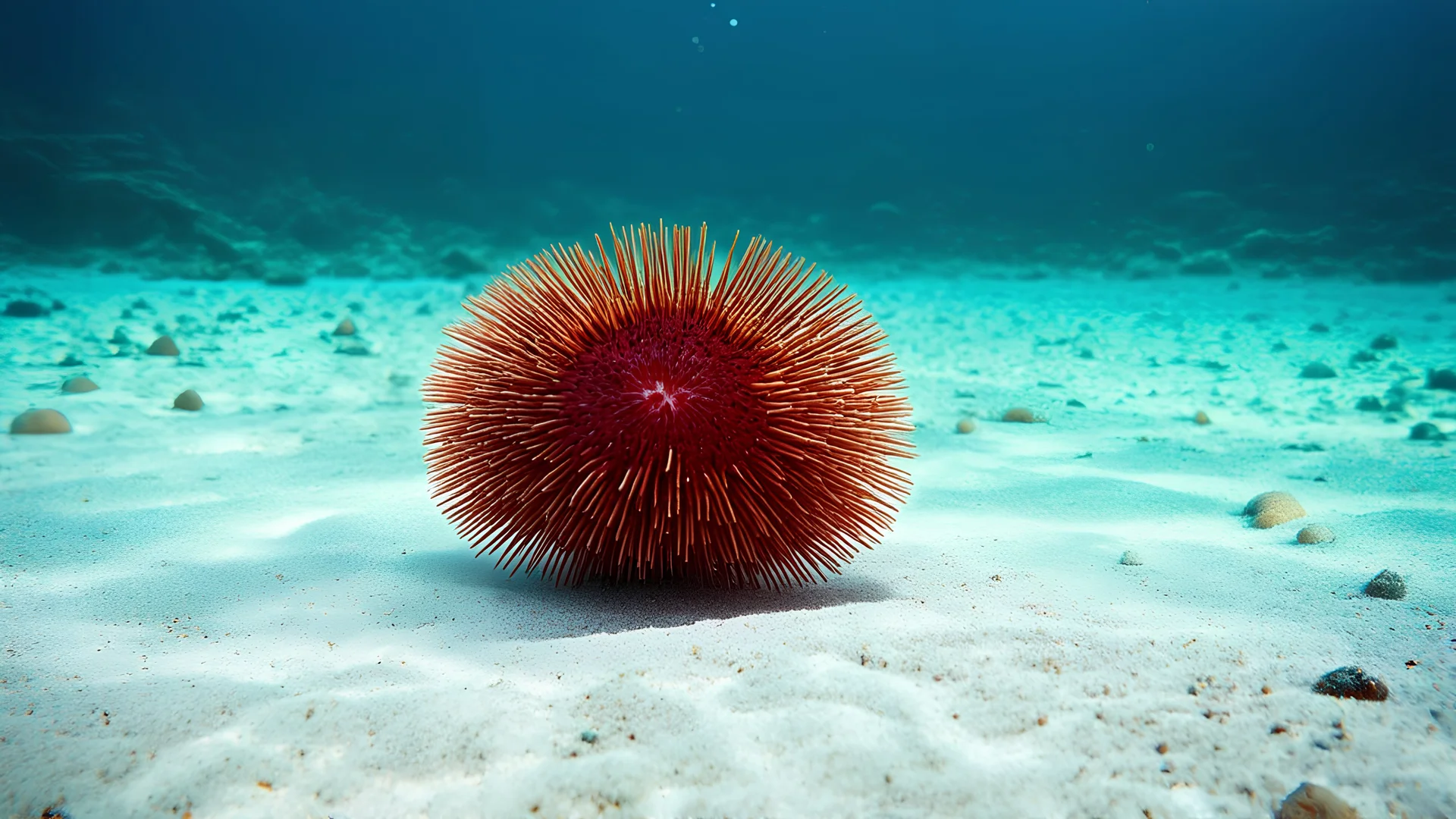 sea ​​urchin in shallow water in the sea