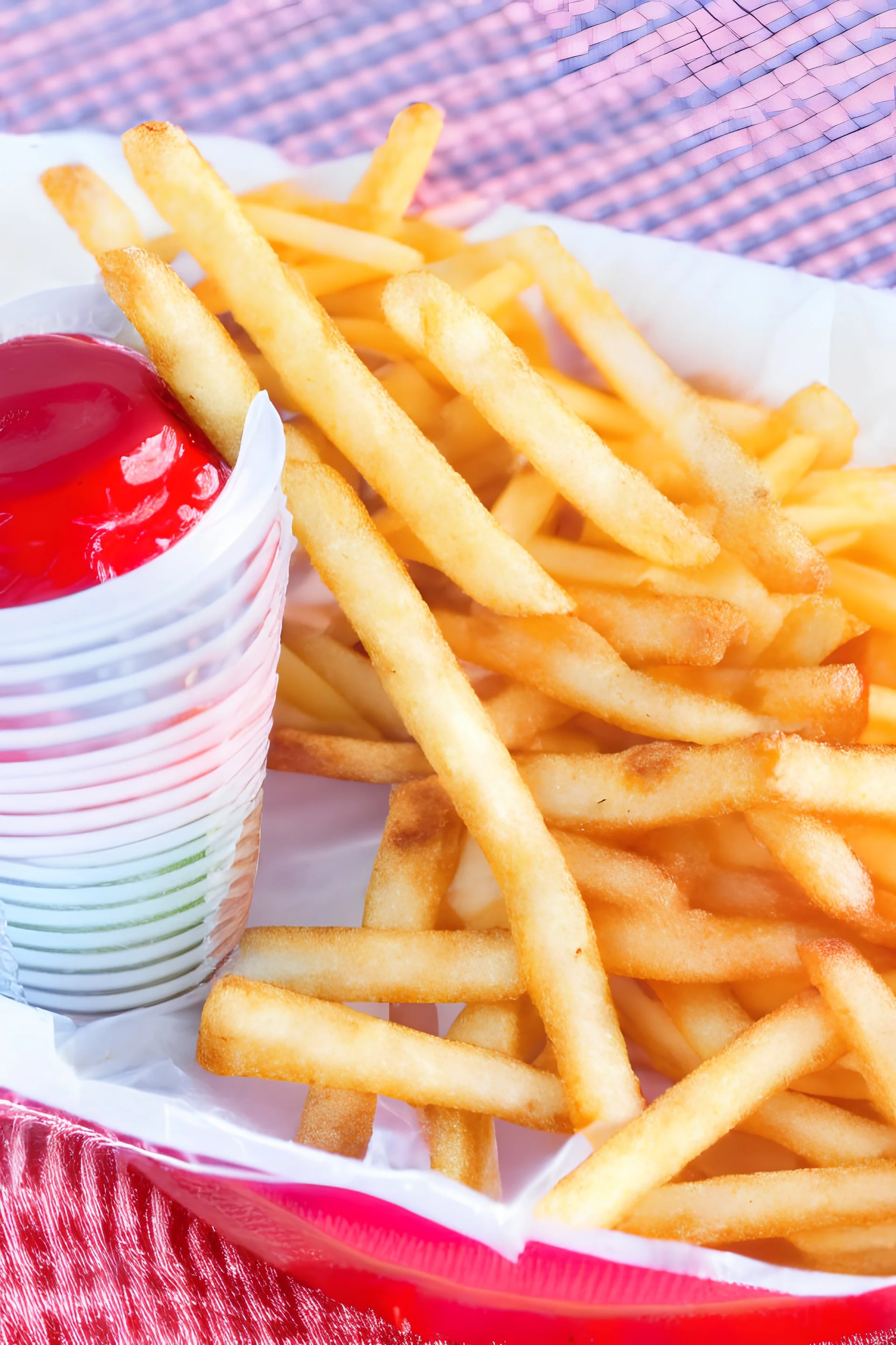 French fries to go with the hamburger