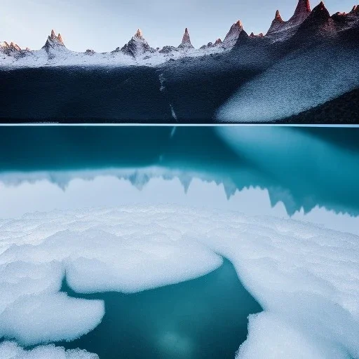 Beyaz buzların kapladığı Patagonian gölleri