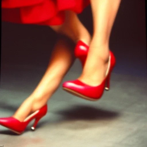 Fifties pretty young blonde woman high heels kodachrome photo