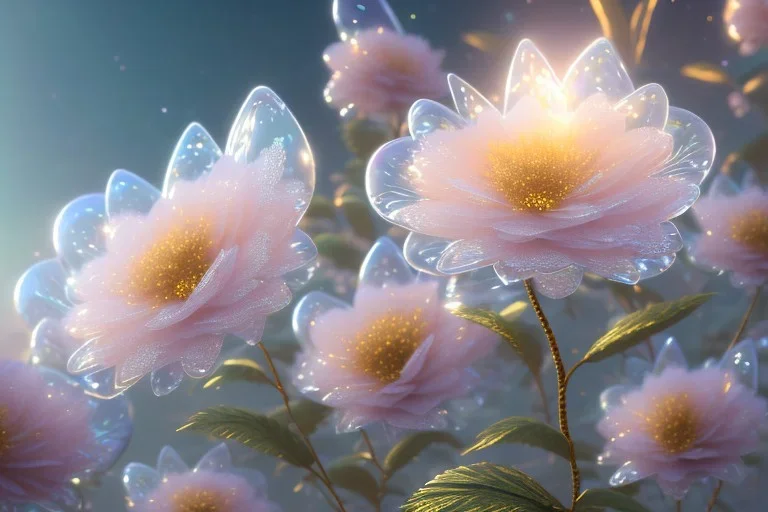 one big crystal subtle flower in a galactic ambiance, transparent petals, delicate colors, in the foreground, full of details, smooth, bright sunshine，soft light atmosphere, light effect，vaporwave colorful, concept art, smooth, extremely sharp detail, finely tuned detail, ultra high definition, 8 k, unreal engine 5, ultra sharp focus