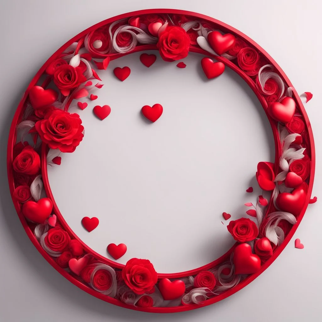 Frame red round Valentine's Day