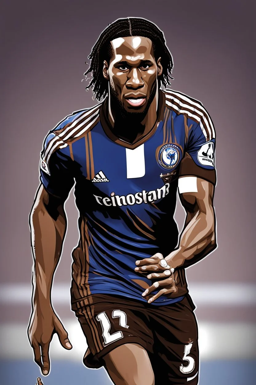 Didier Drogba Footballer, cartoon 2d