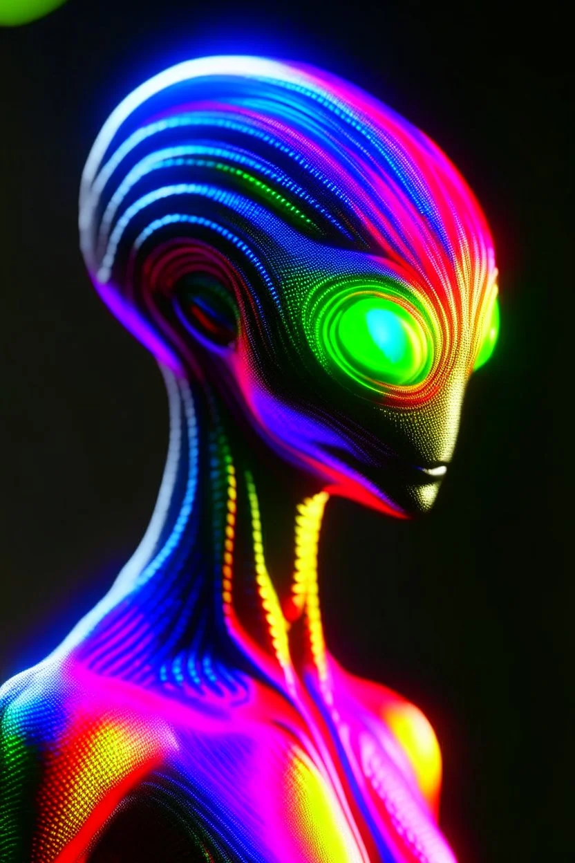 rainbow alien ,3d 4k octane render, smooth, sharp focus, highly detailed, unreal engine 5,