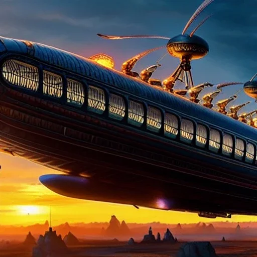 fullbody Drawing of 'sketch of steampunk Airship as in the movie mortal engines(2018)',intricate detail,andrea bonelli,Kilian Eng,Ohrai,evan lee,Aleksandr Sidelnikov,KyuYong Eom,three quarters frontal aerial view,toned colors,32k