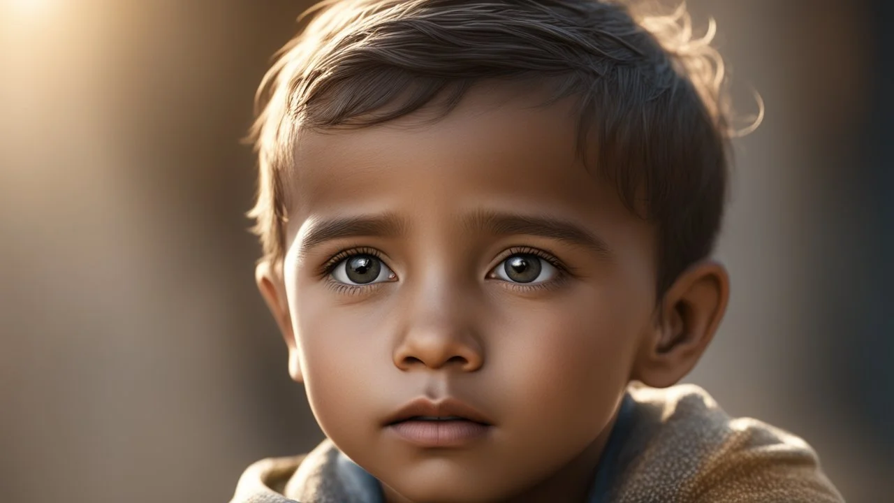 Thoughtful appealing 2-year-old migrant boy, engaging, tearful, aware, worried, intelligent, hopeful, fearful, showing his head and upper body, perfect sparkling eyes, perfect anatomy, exquisite composition, beautiful detailed intricate detailed octane render, 8k artistic photography, photorealistic, soft natural volumetric cinematic perfect light, chiaroscuro, award-winning photograph, masterpiece, raphael, caravaggio, bouguereau