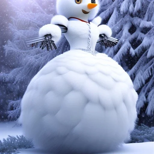 smooth hyper realistic, beautiful Japanese snow bird robot in crown, pale colors, dark cosmos background, extremely sharp detail, finely tuned detail, ultra high definition, 8 k, unreal engine 5, ultra sharp focus, accurate sword wings, positive smile, lot of details, fit within portrait, Ambiance winter, perfect composition, perfect hair, perfect hands, finger up gestures