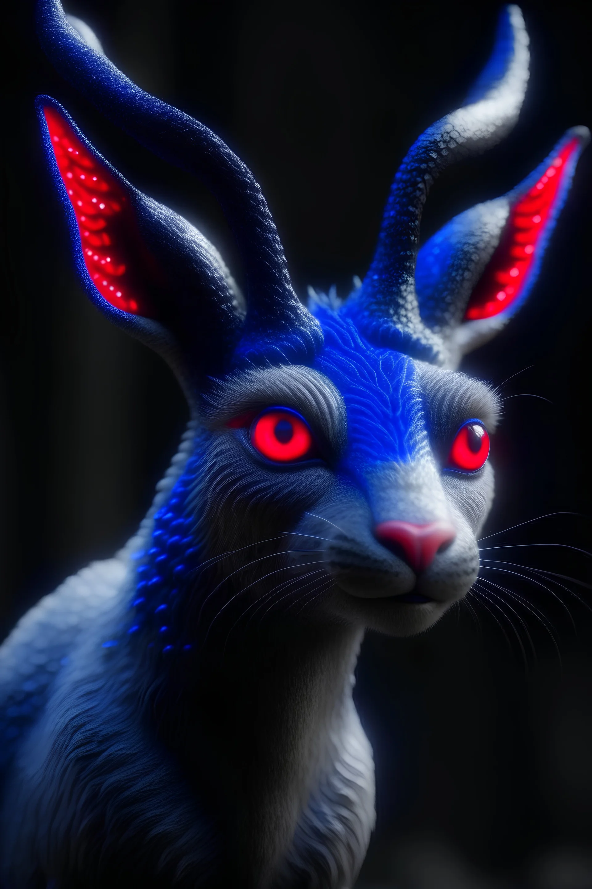 Deer cat with antlers alien hybrid ,3d 4k octane render, smooth, sharp focus, highly detailed, unreal engine 5,