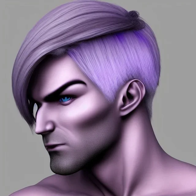 Dark Elf Male White Hair Lavender Eyes