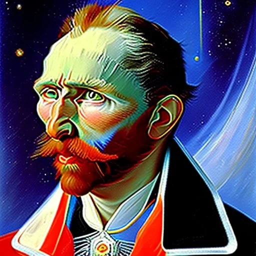 Dibujo al oleo de NEO pintado con muchas nubes de colores estilo Vincent van Gogh 8k