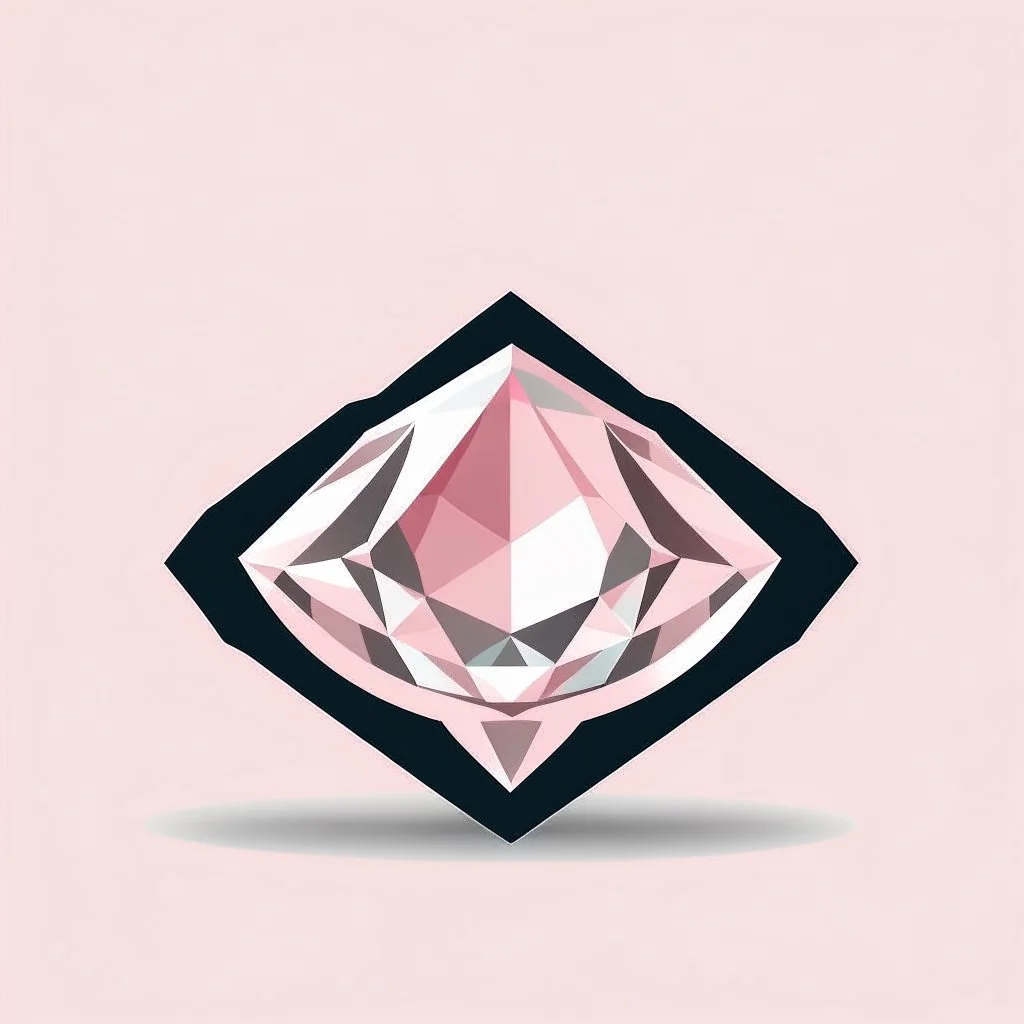 Create a logo for Deniz, a boutique of diamond-inspired dresses, Baby Pink