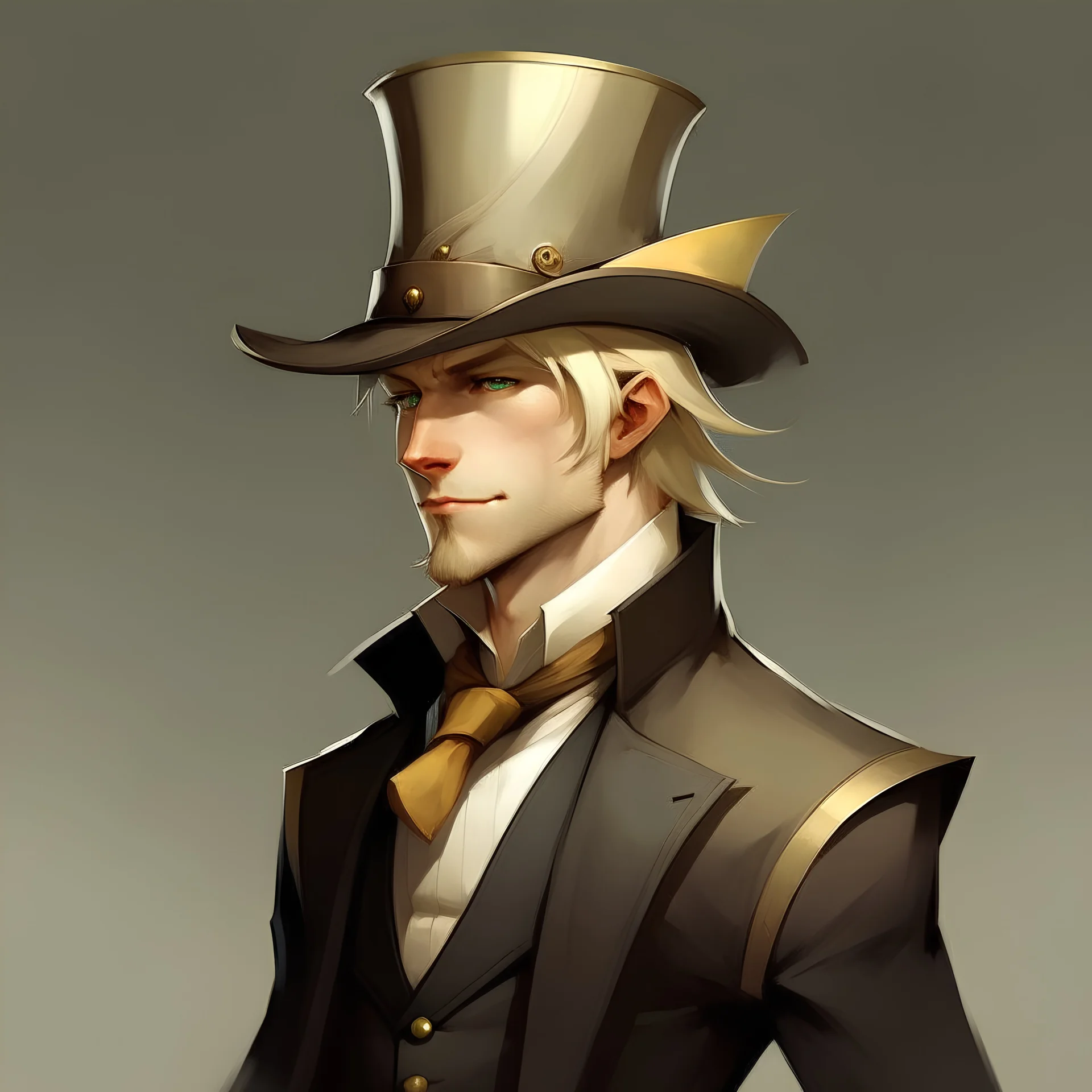 male, simple, blonde, top hat, warrior