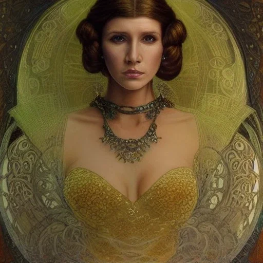 Princess leia goddess, perfect face, fantasy, beautiful face, gorgeous, intricate, dramatic lighting, emotionally evoking symbolic metaphor, highly detailed, photorealistic, artstation, concept art, smooth, sharp focus, art by albert aublet and krenz cushart, tomasz alen kopera, peter mohrbacher, and alphonse mucha, sharp focus, emitting diodes, smoke, artillery, sparks, racks, system unit, motherboard, by pascal blanche rutkowski repin artstation hyperrealism painting concept art