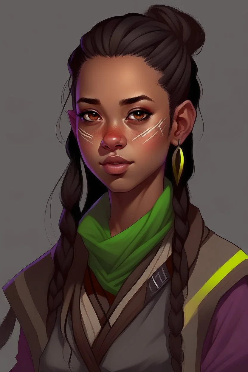 A young female Shadar-Kai from dnd