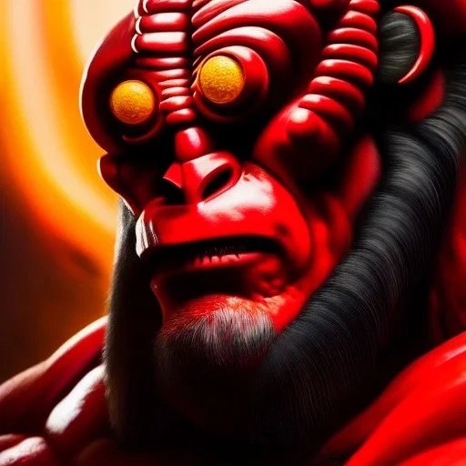 Ultra detailed fullbody Portrait in oil on canvas of Hellboy fusions RedHulk,intense stare,extremely detailed digital painting, extremely detailed face,crystal clear Big eyes, mystical colors ,perfectly centered image, perfect composition, rim light, beautiful lighting,masterpiece,8k, stunning scene, raytracing, anatomically correct, in the style of robert e howard and Ken Kelley and Ohrai Noriyoshi and Simon Bisley and tomzj1