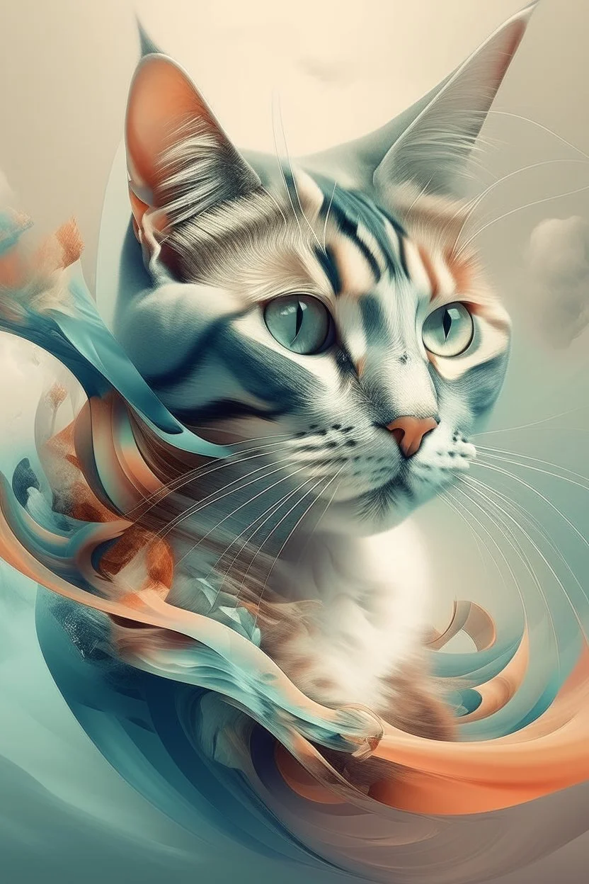 A cat, abstract and surrealism