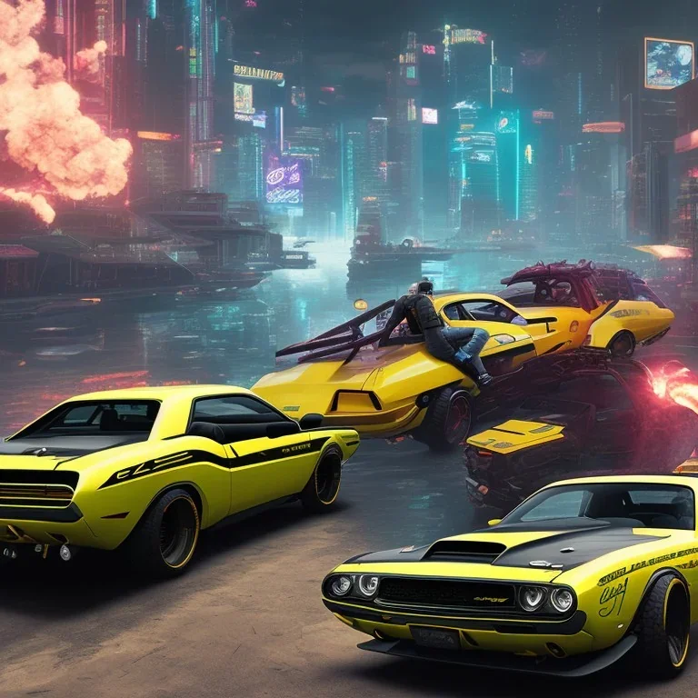 cyberpunk 2077 version of a dodge challenger