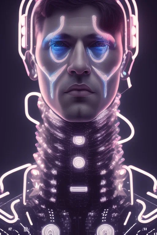 cyberpunk, head, men, portrai, tron